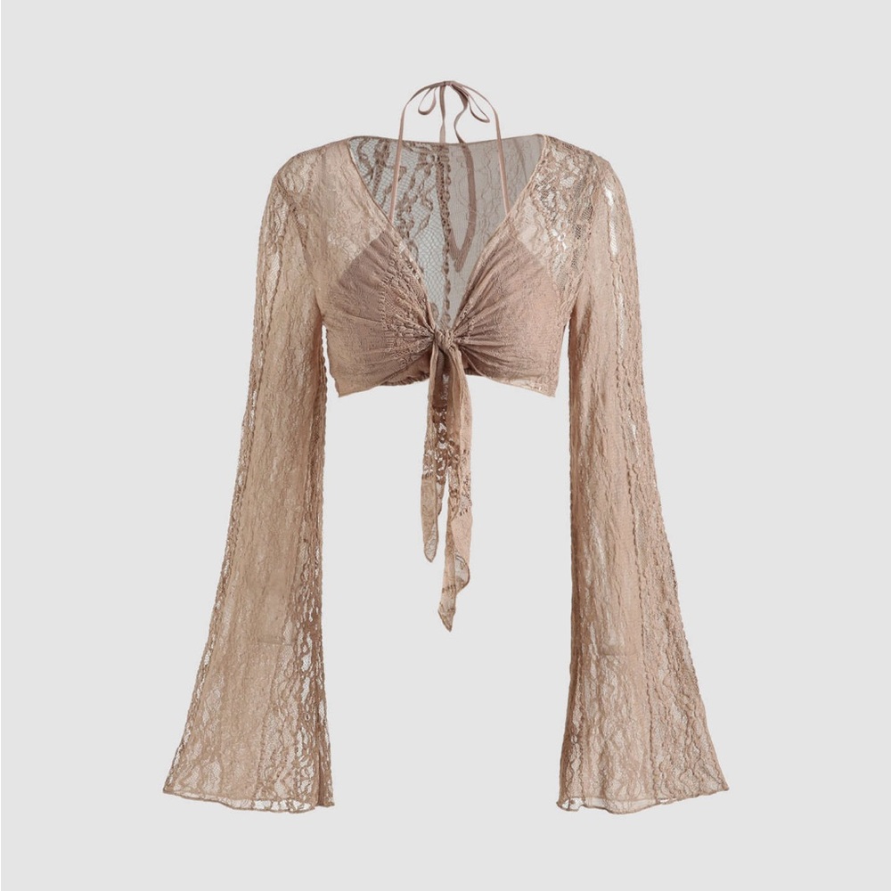 Cider Nude Lace Crop Top / New with Tags!